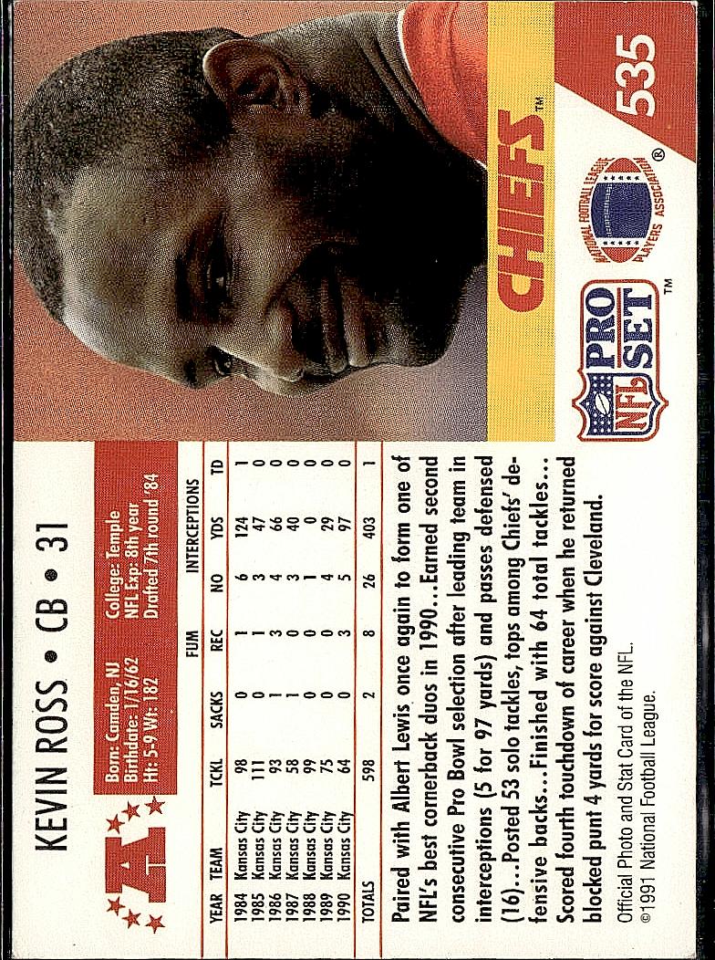 1991 Pro Set #535 Kevin Ross
