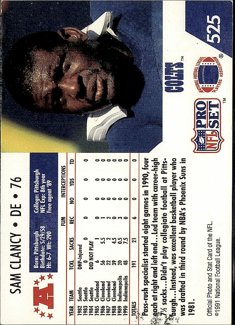 1991 Pro Set #525 Sam Clancy