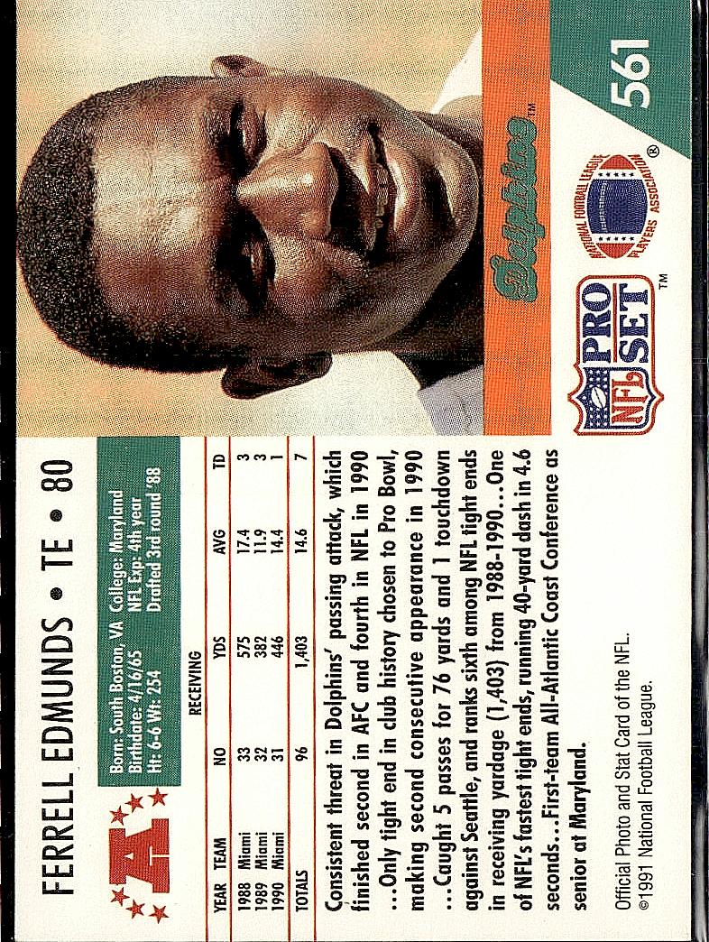 1991 Pro Set #561 Ferrell Edmunds