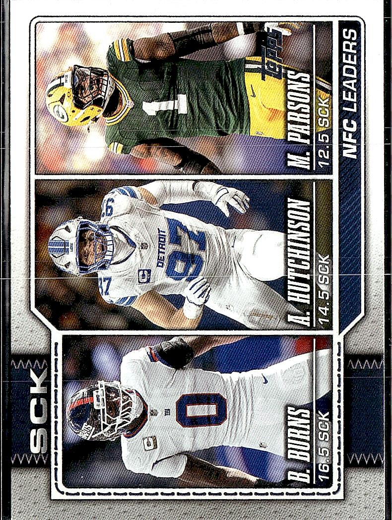 2026 Topps Flagship #287 NFC Sack Leaders ( Hutchinson /Burns /Parsons)