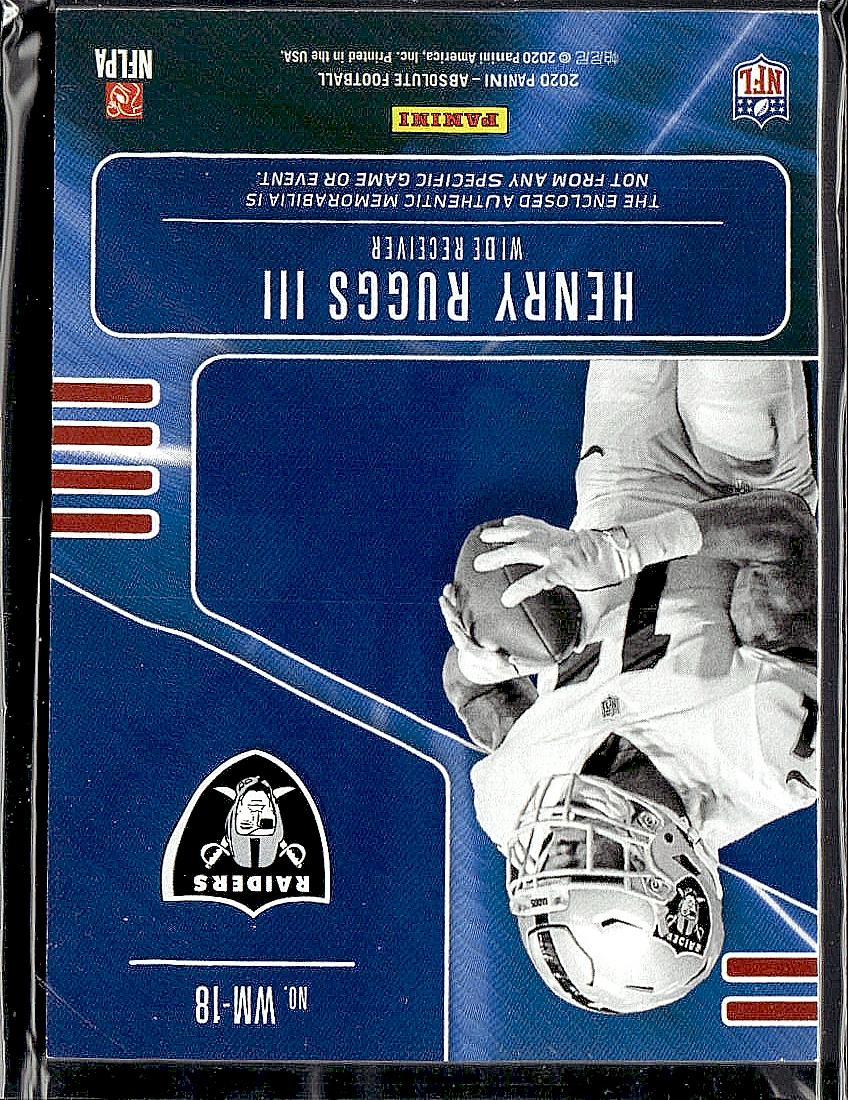 2020 Panini Absolute #WM-18 Henry Ruggs III War Room Materials Prime #/49