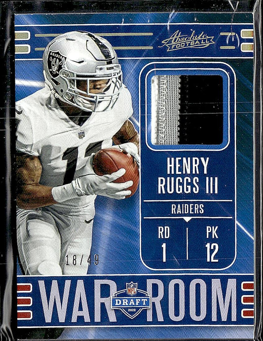 2020 Panini Absolute #WM-18 Henry Ruggs III War Room Materials Prime #/49