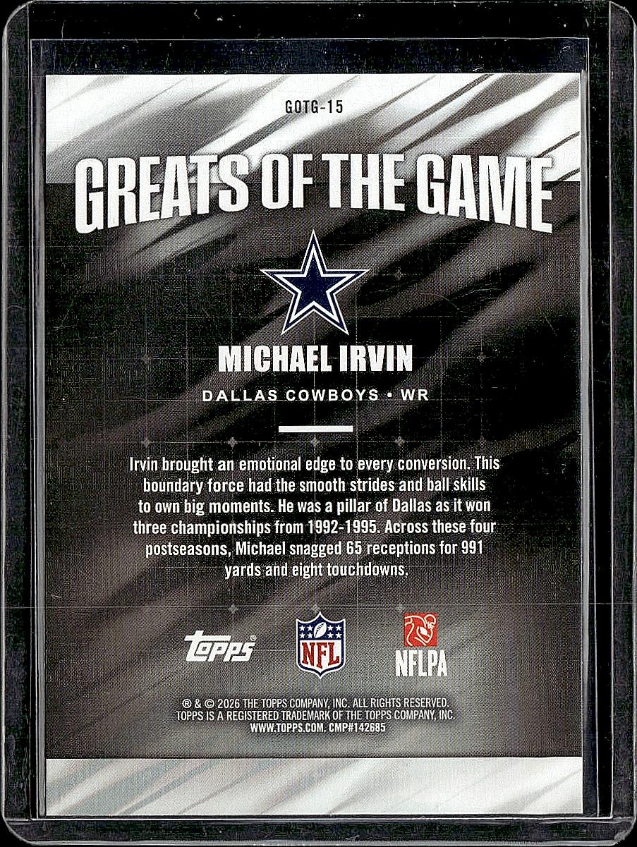 2026 Topps Flagship #GOTG-15 Michael Irvin Greats Of The Game