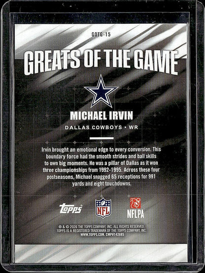 2026 Topps Flagship #GOTG-15 Michael Irvin Greats Of The Game