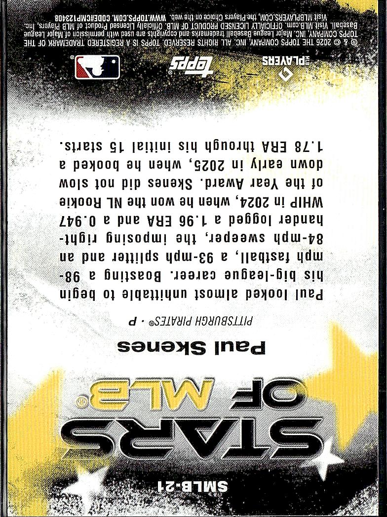2026 Topps #SMLB-21 Paul Skenes Stars of MLB