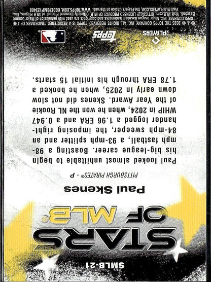 2026 Topps #SMLB-21 Paul Skenes Stars of MLB