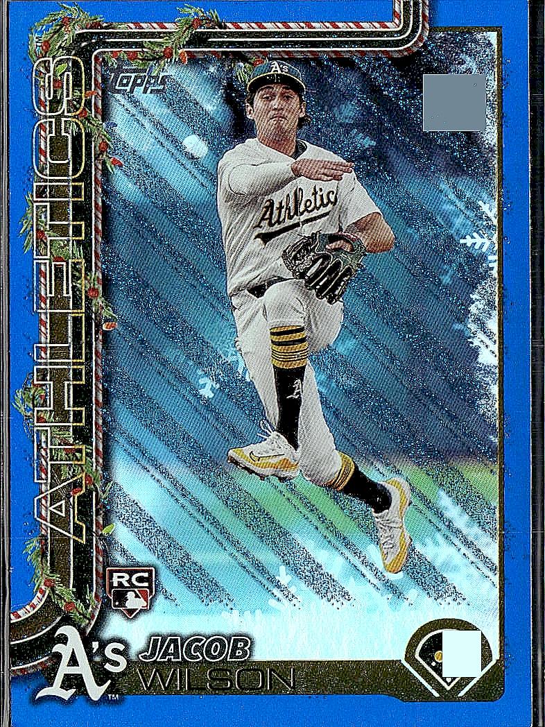 2025 Topps Holiday #H4 Jacob Wilson Blue Metallic Glitter Holiday
