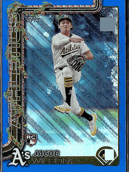 2025 Topps Holiday #H4 Jacob Wilson Blue Metallic Glitter Holiday
