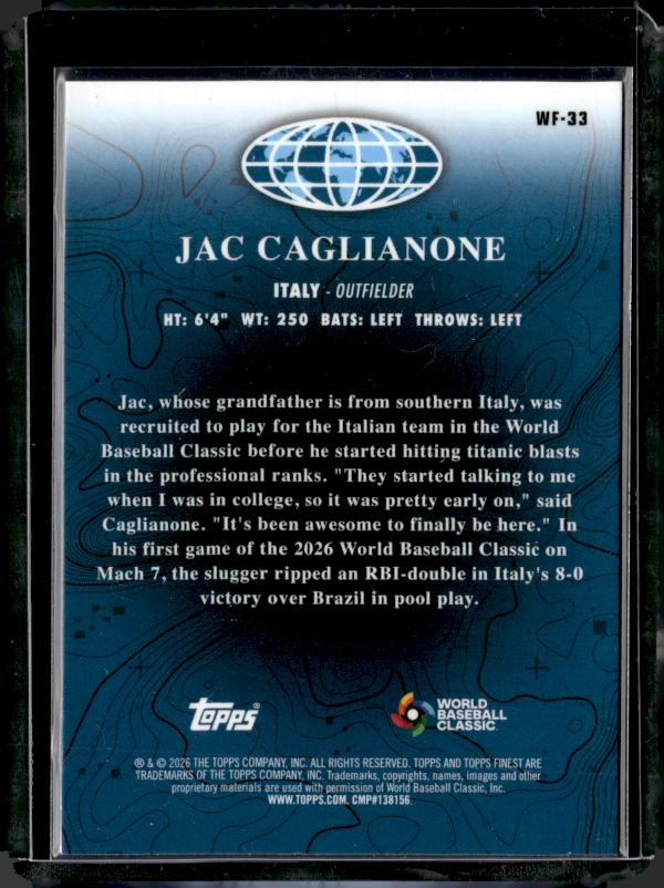 2026 Finest #WF-33 Jac Caglianone World's Finest