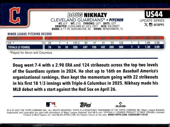 2025 Topps Update #US44 Doug Nikhazy Holiday