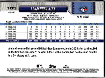 2026 Topps Chrome #105 Alejandro Kirk