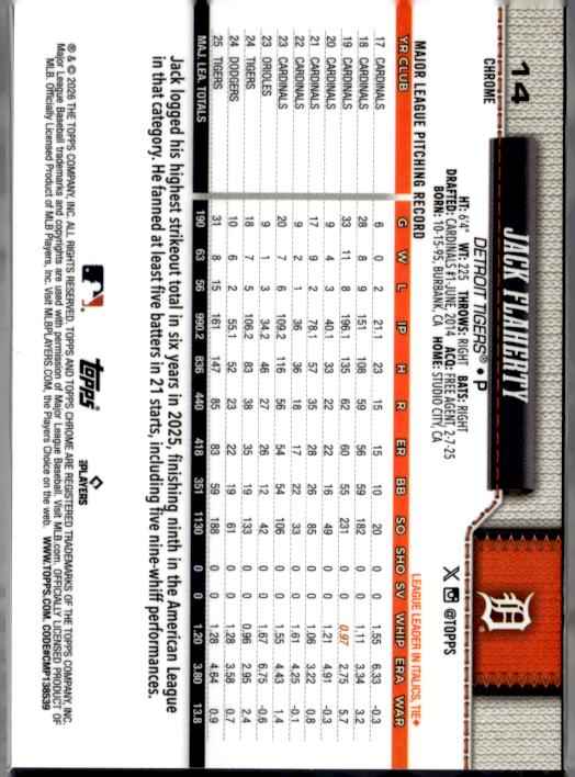 2026 Topps Chrome #14 Jack Flaherty