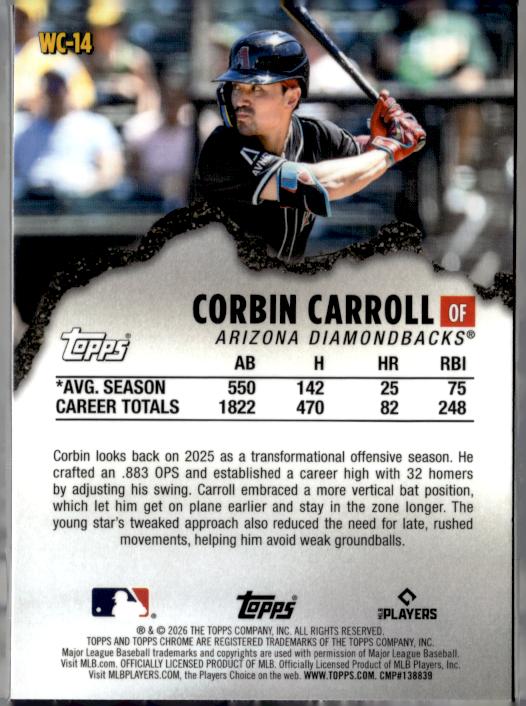 2026 Topps Chrome #WC-14 Corbin Carroll Wrecking Crew