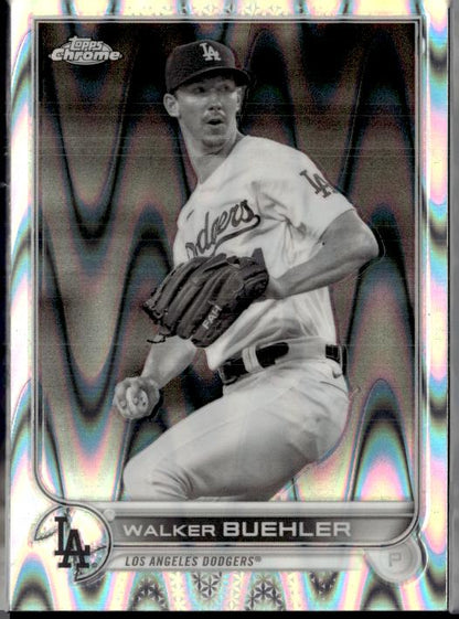 2022 Topps Chrome Sonic #123 Walker Buehler Black & White RayWave