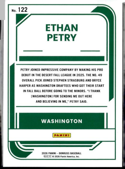 2026 Donruss #122 Ethan Petry Red and Blue