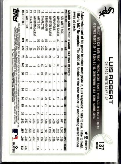 2022 Topps Chrome Sonic #137 Luis Robert