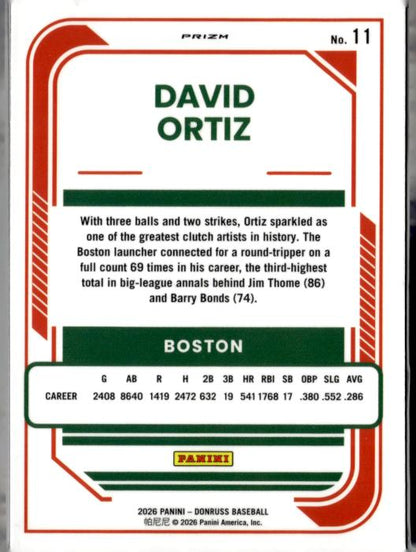 2026 Donruss #11 David Ortiz Optic Circles