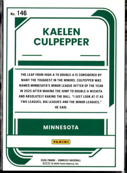 2026 Donruss #146 Kaelen Culpepper