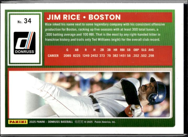 2025 Donruss #34 Jim Rice Laser