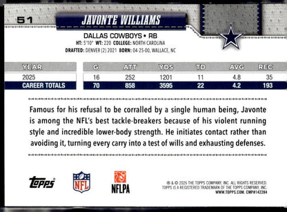 2026 Topps Flagship #51 Javonte Williams