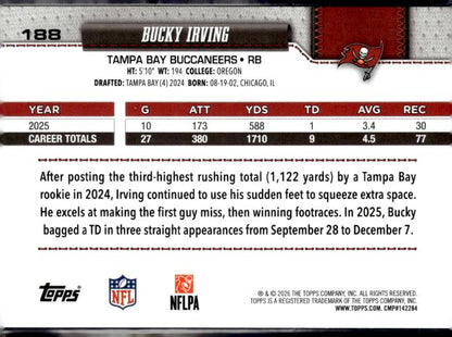 2026 Topps Flagship #188 Bucky Irving