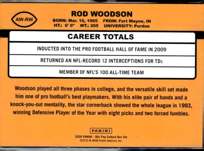 2026 Panini Decades 90s Pop Culture #AW-RW Rod Woodson Award Winners