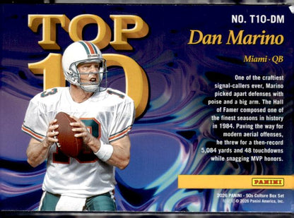 2026 Panini Decades 90s Pop Culture #T10-DM Dan Marino Top 10 Silver
