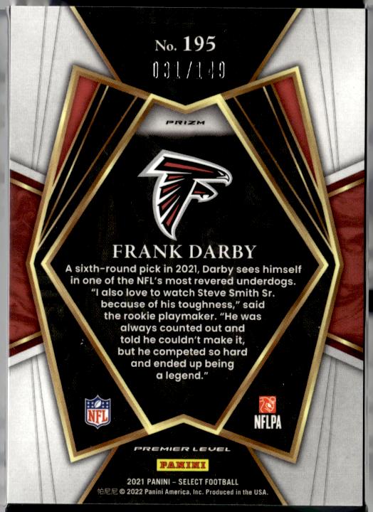 2021 Panini Select #195 Frank Darby Blue Prizm #/149
