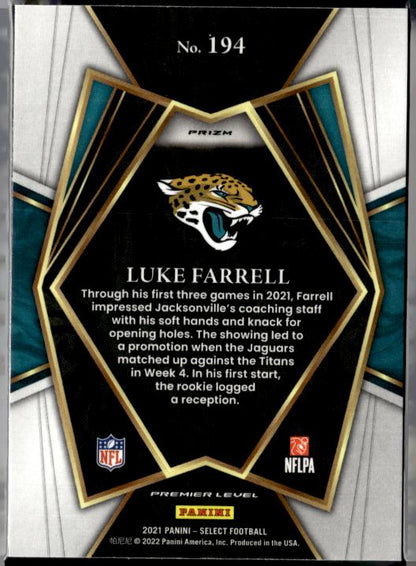 2021 Panini Select #194 Luke Farrell Silver Prizm