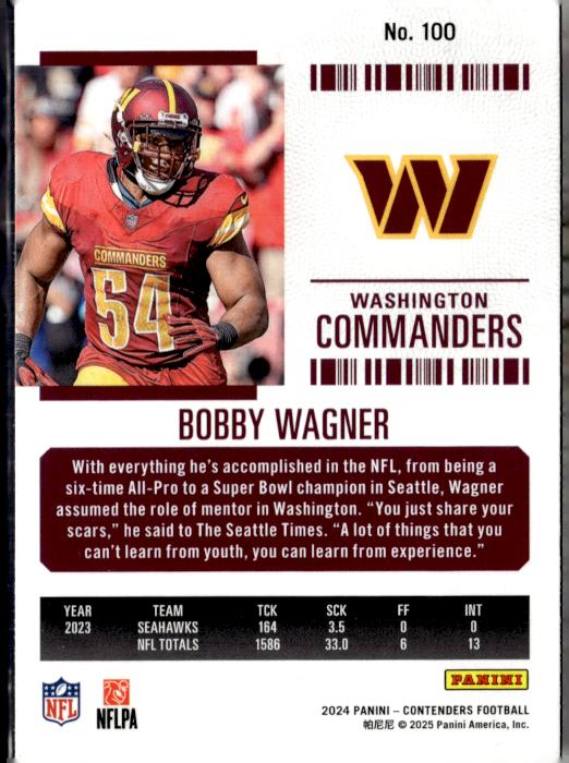 2024 Panini Contenders #100 Bobby Wagner Retail