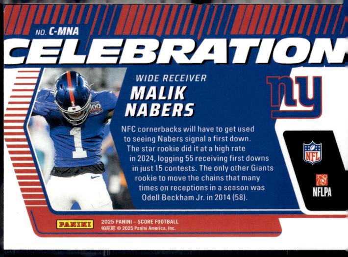 2025 Score #C-MNA Malik Nabers Celebration