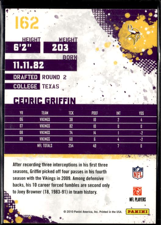 2010 Score #162 Cedric Griffin