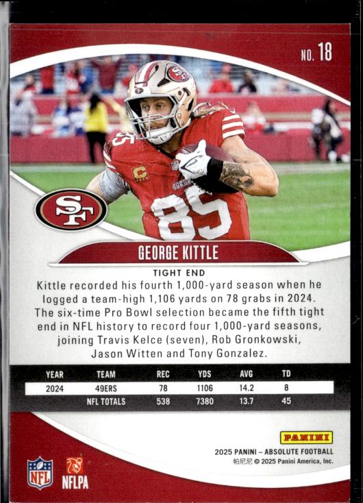 2025 Panini Absolute #18 George Kittle Retail