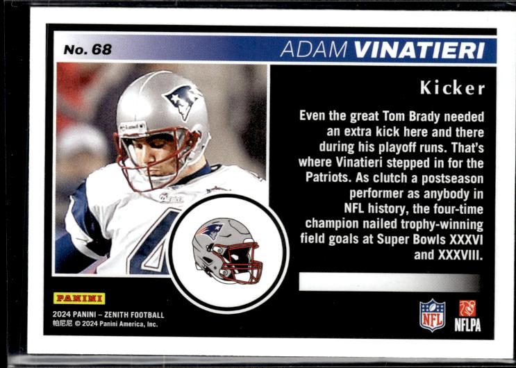 2024 Panini Zenith #68 Adam Vinatieri Retail