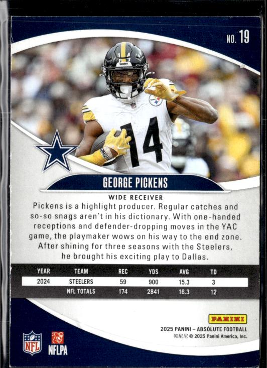 2025 Panini Absolute #19 George Pickens Retail