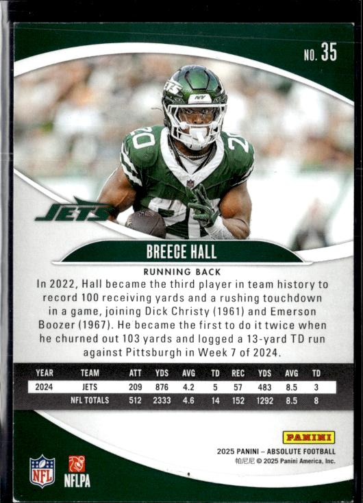 2025 Panini Absolute #35 Breece Hall Retail