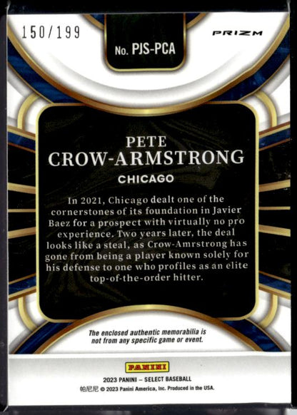 2023 Panini Select #PJS-PCA Pete Crow-Armstrong Rookie Jumbo Swatch #/199