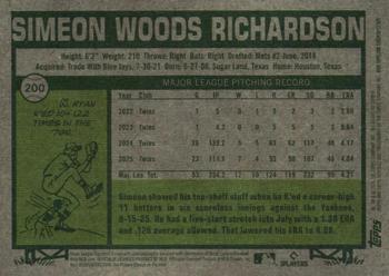 2026 Topps Heritage #200 Simeon Woods Richardson Chrome Pink Sparkle Refractors