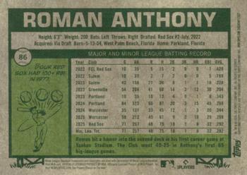 2026 Topps Heritage #86 Roman Anthony Chrome Silver Sparkle Refractors