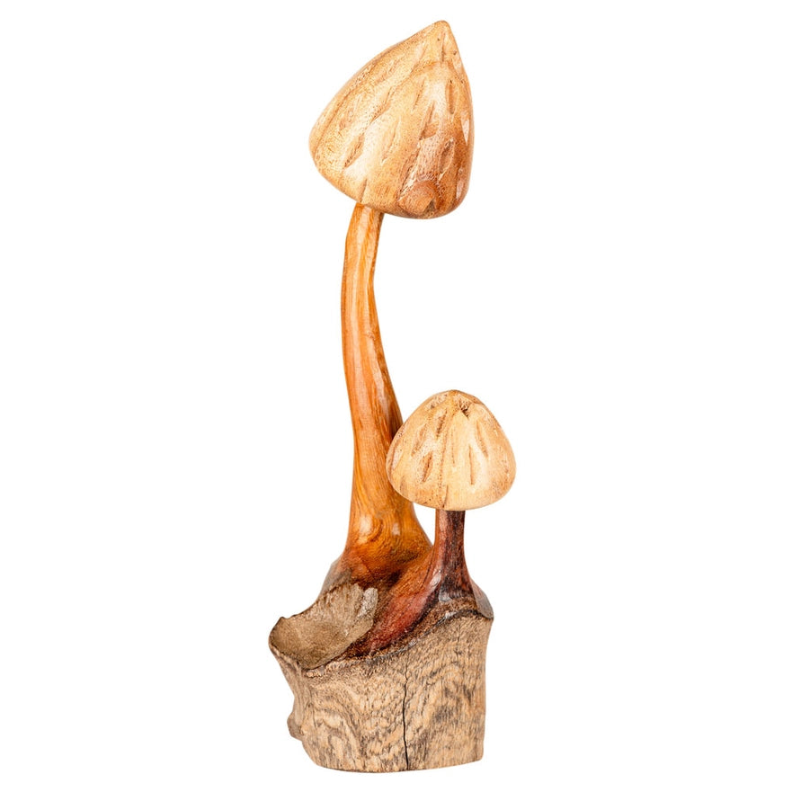 Wooden Mushroom Statue