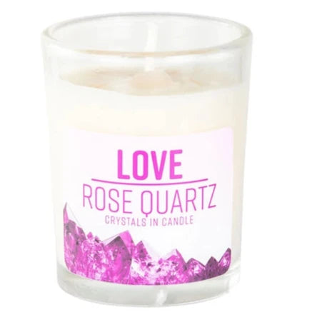 Paths Of The Spirit Love Rose Quartz Crystals In Candle