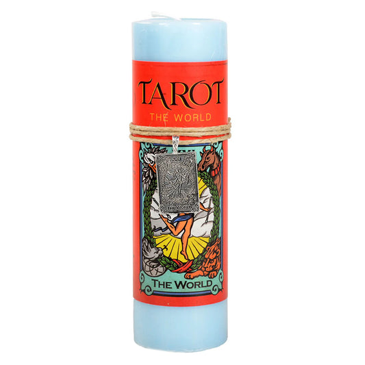 Tarot The World Tall Candle