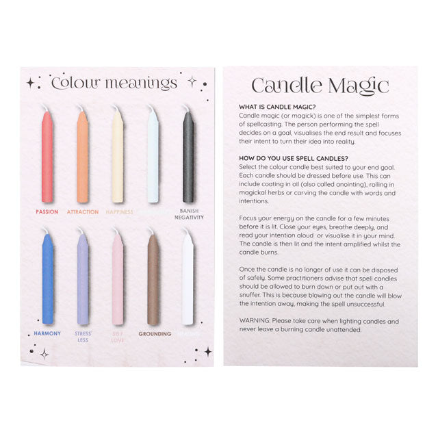 Spell Candles 12 Unscented Mixed Colors