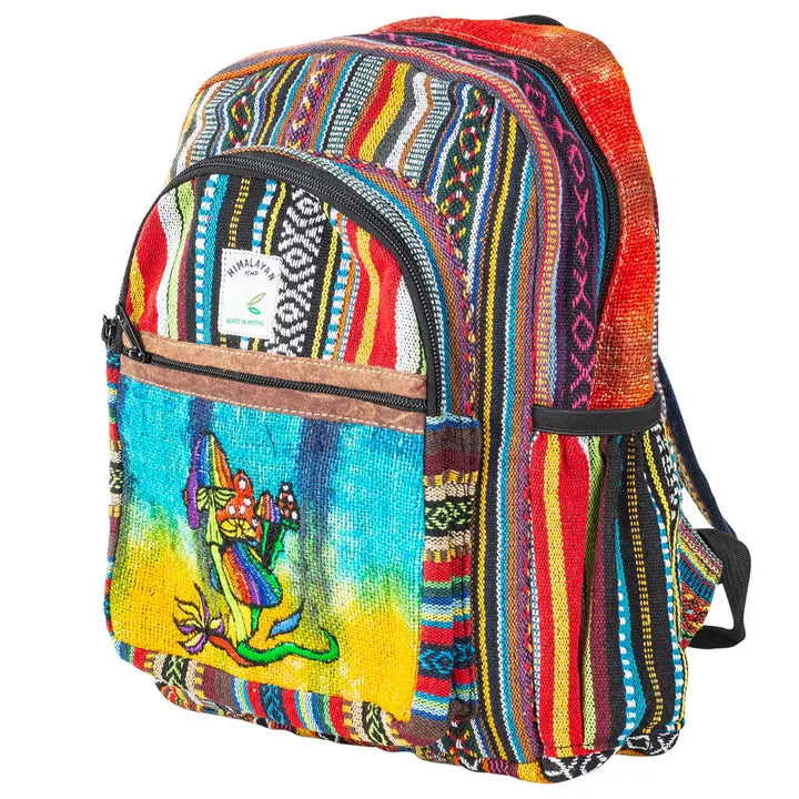 Rainbow Mushroom Himalayan Hemp Backpack