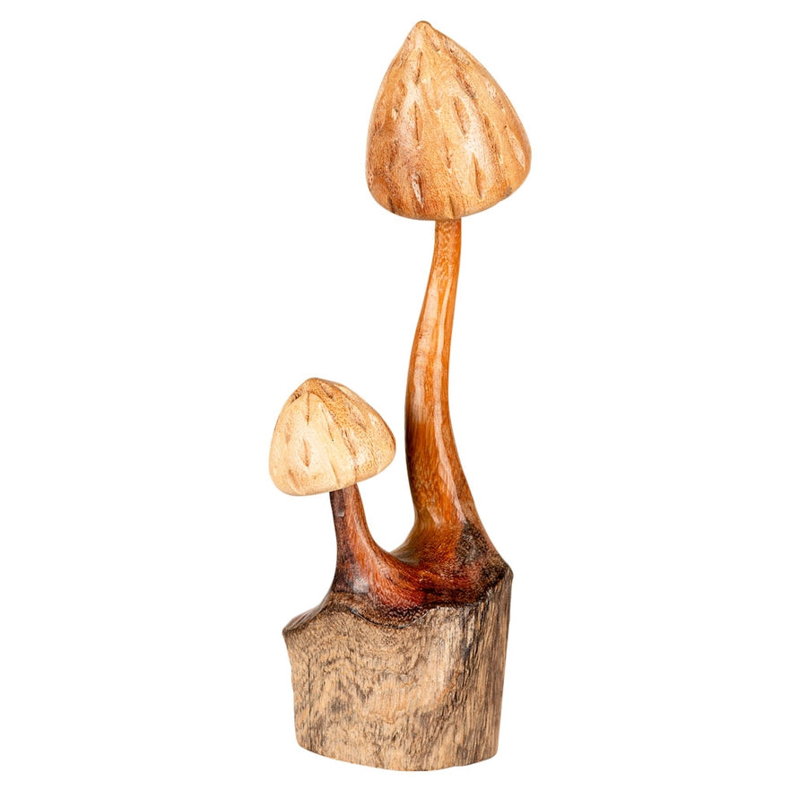 Wooden Mushroom Statue