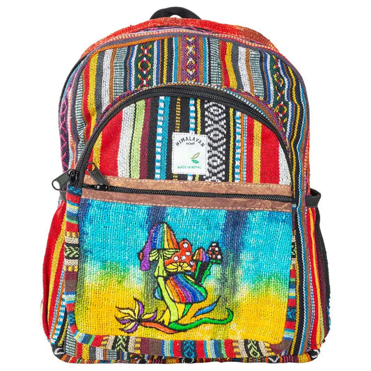 Rainbow Mushroom Himalayan Hemp Backpack