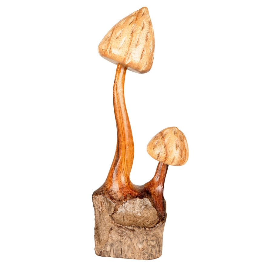 Wooden Mushroom Statue