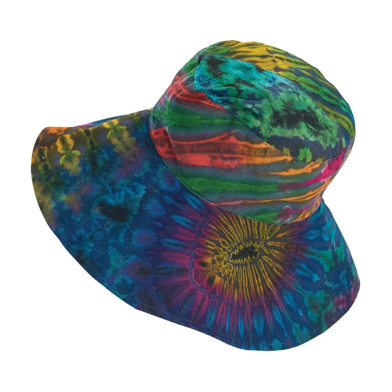 Wide Brim Tie Dye Bucket Hat